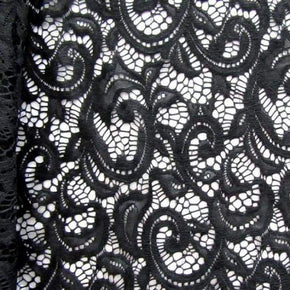  Black Paisley Lace on Nylon Spandex