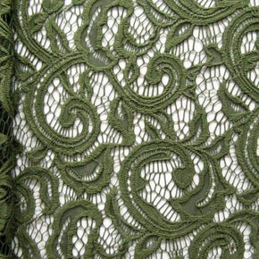  Olive Paisley Lace on Nylon Spandex