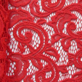  Red Paisley Lace on Nylon Spandex