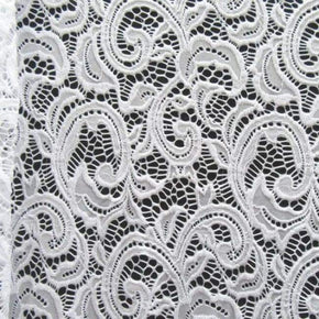  White Paisley Lace on Nylon Spandex