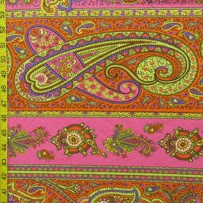 Multi-Colored Paisley Print on Nylon Spandex