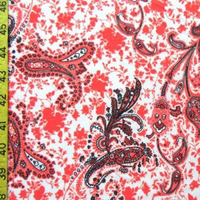 Multi-Colored Paisley Print on Polyester Spandex