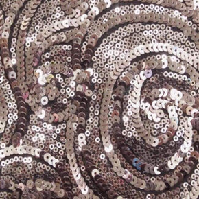  Light Pink/Black Shiny Paisley Sequins on Polyester Mesh