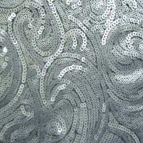 Paisley Spandex, Non- Stretch, Silver