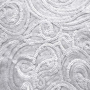 Paisley Spandex, Non- Stretch, White