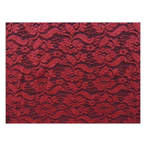  Red Fancy Floral Lace on Nylon Spandex