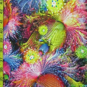 Multi-Colored Psychedelic Cosmos Print on Polyester Spandex