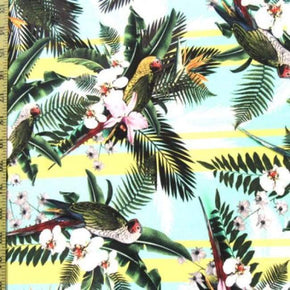 Multi-Colored Parrot Print on Polyester Spandex