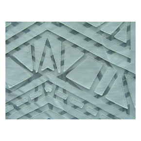  White/White Geometric Pleather Patch on Polyester Mesh