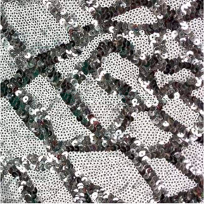  Silver Two-Tone Patch Sequin on Polyester Spandex