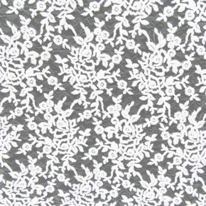  White Fancy 5mm Sequins Lace on Mesh