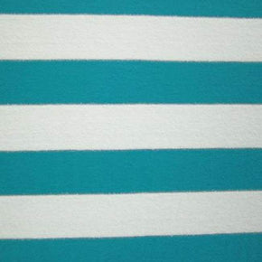  Turquoise/White Striped Printed Cotton