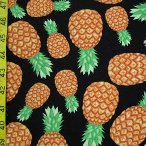 Multi-Colored Pineapples Print on Polyester Spandex