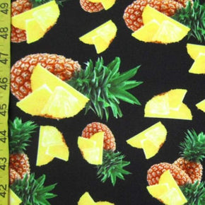Multi-Colored Pineapples Print on Polyester Spandex