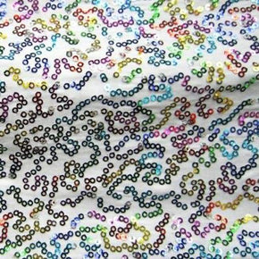 Rainbow Fancy Squiggle 2mm Sequins on Polyester Spandex