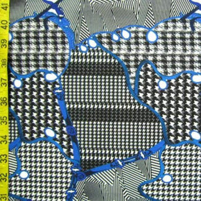 Black/White Patterns Patches Print on Polyester Spandex