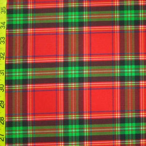 Multi-Colored Plaid Print on Polyester Spandex