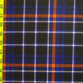 Multi-Colored Plaid Print on Polyester Spandex