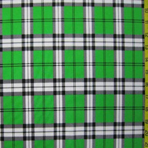  Green Plaid Print on Nylon Spandex