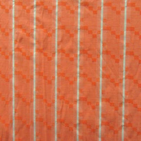  Orange Plaid Print on Paper Spandex