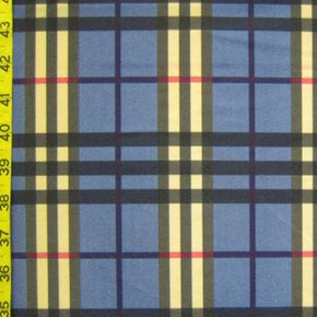 Multi-Colored Plaid Print on Polyester Spandex