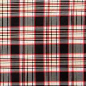 Multi-Colored Plaid Print on Polyester Spandex