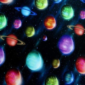 Black Planets on Polyester Spandex