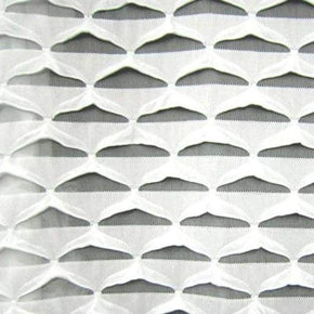  White Ruffle Print on Polyester Spandex