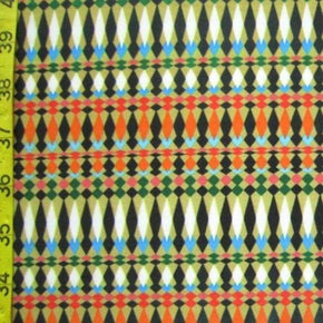 Multi-Colored Aztec Stripes Print on Polyester Spandex