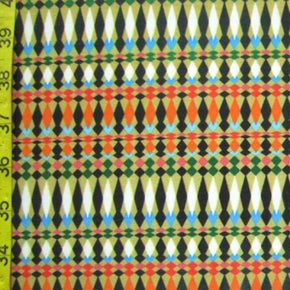 Multi-Colored Aztec Stripes Print on Polyester Spandex
