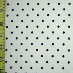  Black/Cream Polka Dots Print on Nylon Spandex