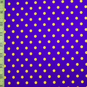  Yellow/Purple Polka Dot Print on Nylon Spandex