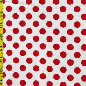  Red/White Polka Dots Print on Nylon Spandex