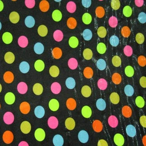 Multi-Colored Polka Dots Metallic Foil on Polyester Spandex