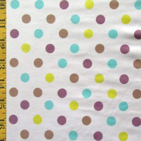 Multi-Colored Polka Dots Print on Polyester Spandex