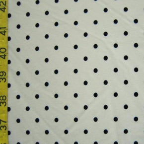  Black/Off-White Polka Dots Print on Nylon Spandex