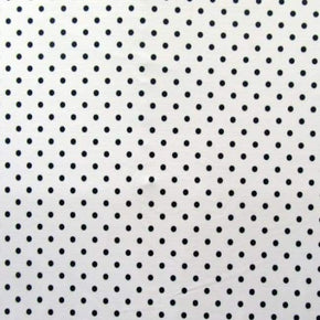  Navy/White Polka Dots Print on Polyester Spandex
