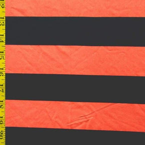  Orange/Navy Polka Dots Print on Polyester Spandex