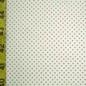  Red/Cream Polka Dots Print on Nylon Spandex