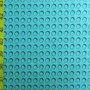  Turquoise Polka Dots Print on Nylon Spandex