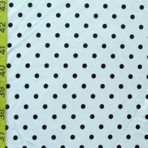  White/Black Polka Dots Print on Nylon Spandex