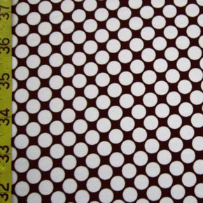  White/Chocolate Polka Dots Print on Nylon Spandex