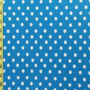  White/Corona Polka Dots Print on Nylon Spandex