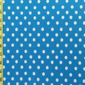  White/Corona Polka Dots Print on Nylon Spandex