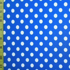  White/Corona Polka Dots Print on Polyester Spandex