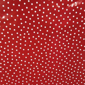  White/Red Shiny Polka Dots Vinyl on Vinyl