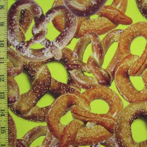  Yellow Pretzels Print on Polyester Spandex