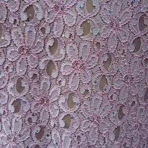  Pink Fancy Floral Lace on Nylon Spandex