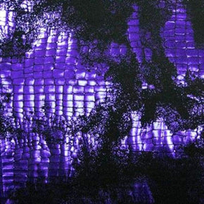  Black/Purple Printed Holographic Metallic Foil on Nylon Spandex