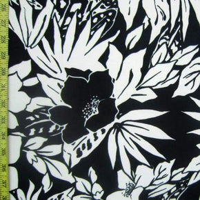  Black/White Floral Drawing Printed ITY 